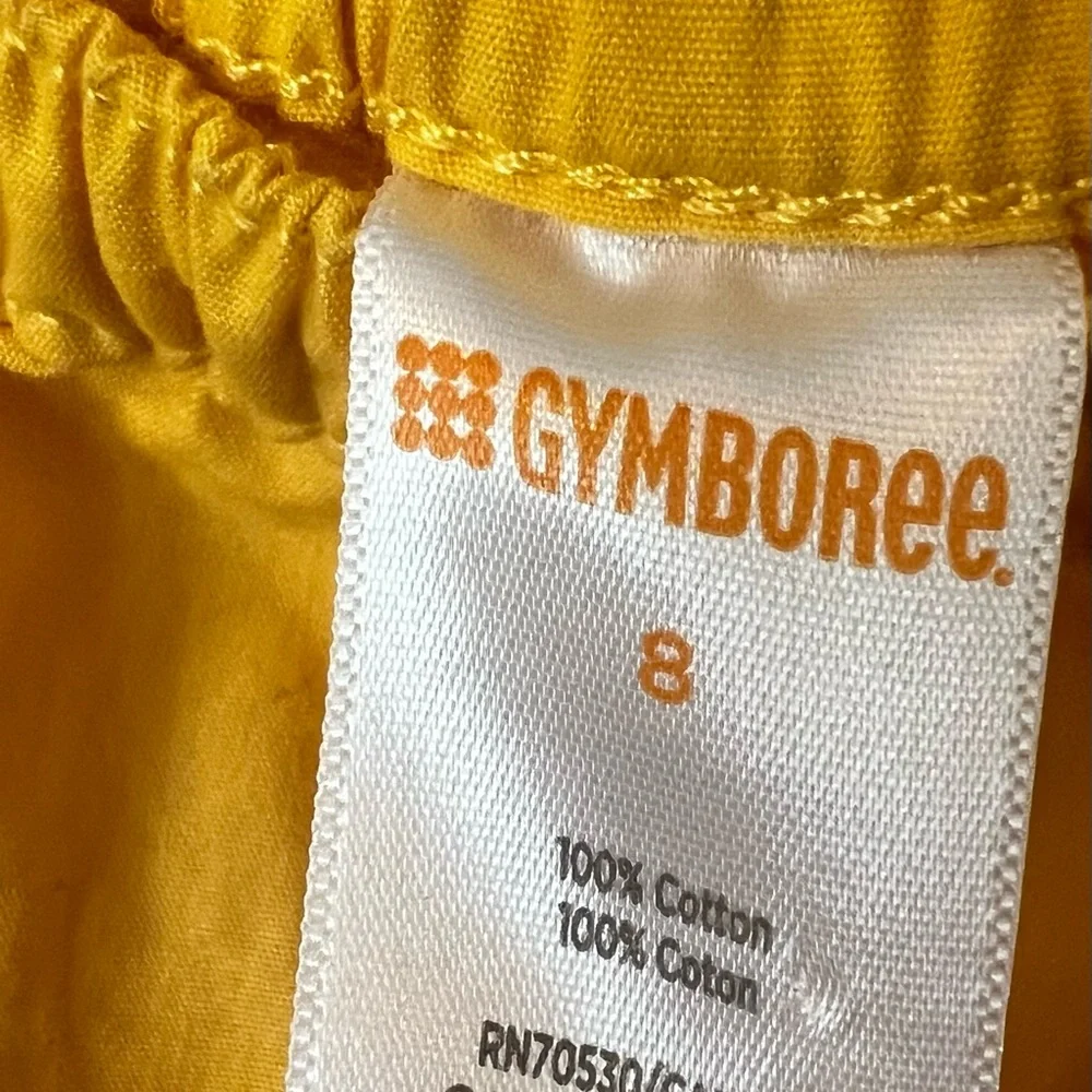 Gymboree Flared Skater skirt Yellow w/ Black White Trim 100% Cotton kids size 8